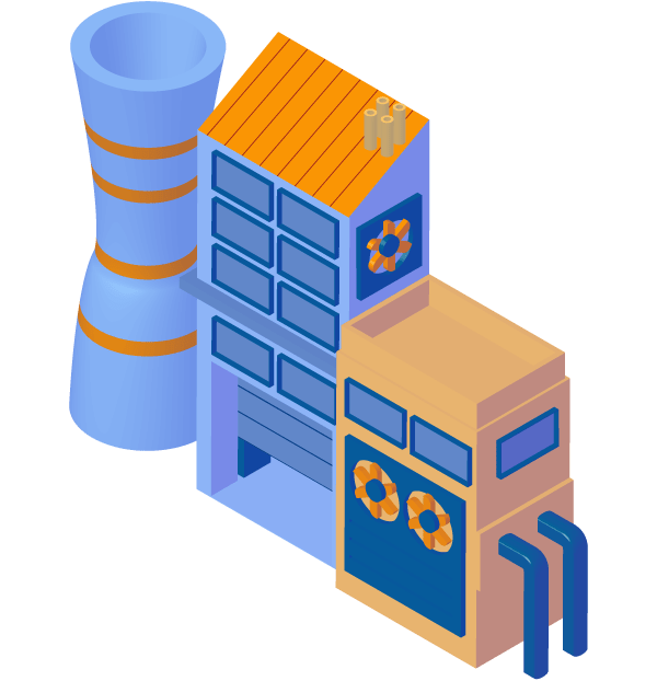 Illustration einer industriellen Anlage